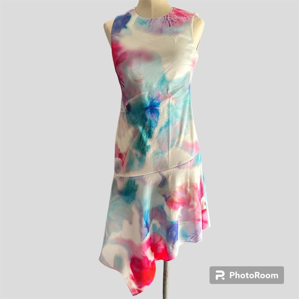 COPY - COPY - Calvin Klein Womens size 2 paint rainbow pastel dress